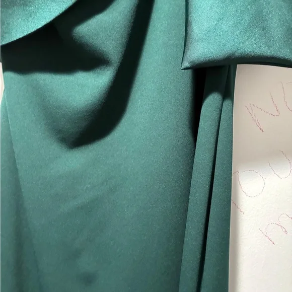 Betsy & Adam One Shoulder Dark Green Dress - Picture 11 of 12